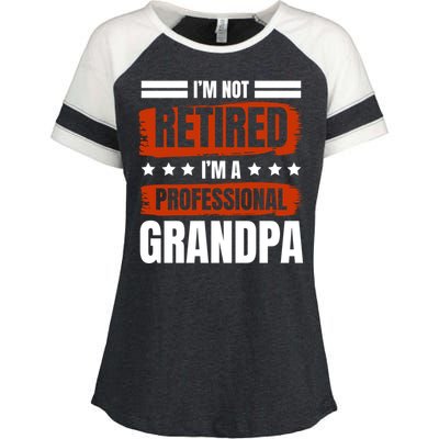 I'm Not Retired I'm A Professional Grandpa Grandfather Cute Gift Enza Ladies Jersey Colorblock Tee