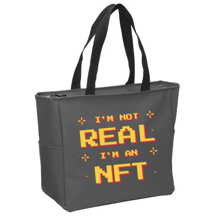 I'm Not Real I'm An NFT Zip Tote Bag