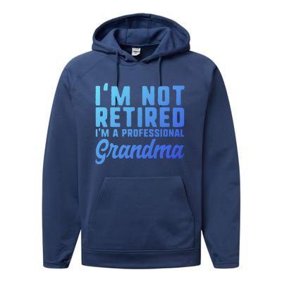 Im Not Retired Professional Grandma Retiret Funny Funny Gift Performance Fleece Hoodie