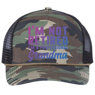 Im Not Retired Professional Grandma Retiret Funny Funny Gift Retro Rope Trucker Hat Cap