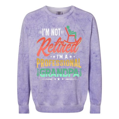 Im Not Retired Im A Professional Grandpa Fathers Day Colorblast Crewneck Sweatshirt