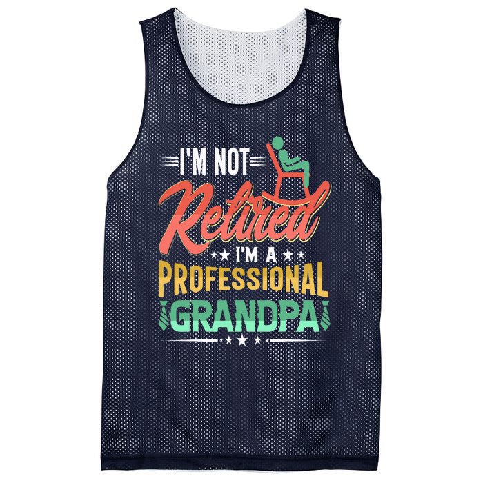 Im Not Retired Im A Professional Grandpa Fathers Day Mesh Reversible Basketball Jersey Tank