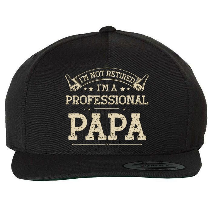 I'm Not Retired A Professional Papa Tee Fathers Day Gift Wool Snapback Cap