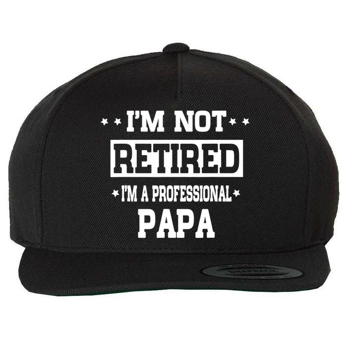 I'm Not Retired I'm A Professional Papa Wool Snapback Cap