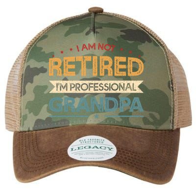 I'm Not Retired I'm A Professional Grandpa Cool Gift Legacy Tie Dye Trucker Hat