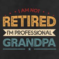 I'm Not Retired I'm A Professional Grandpa Cool Gift 7 Panel Mesh Trucker Snapback Hat