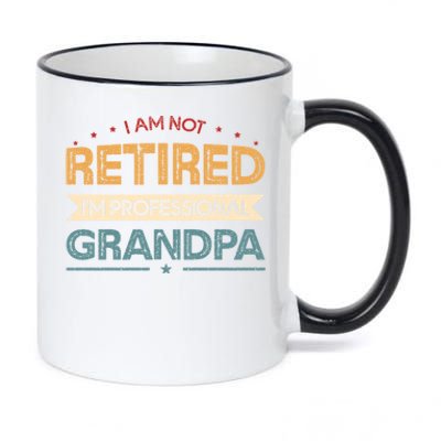 I'm Not Retired I'm A Professional Grandpa Cool Gift 11oz Black Color Changing Mug