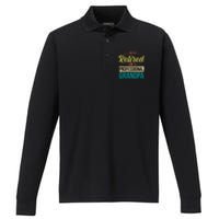 Im Not Retired Im A Professional Grandpa Vintage Performance Long Sleeve Polo