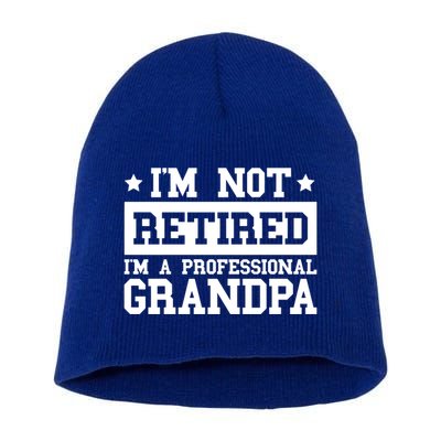 I'm Not Retired I'm A Professional Grandpa Gift Short Acrylic Beanie