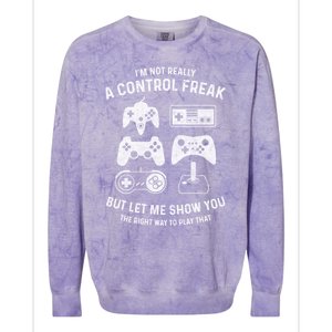 IM Not Really A Control Freak Funny Gamer Gift Controller Gift Colorblast Crewneck Sweatshirt