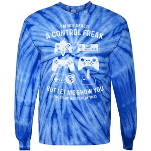 IM Not Really A Control Freak Funny Gamer Gift Controller Gift Tie-Dye Long Sleeve Shirt