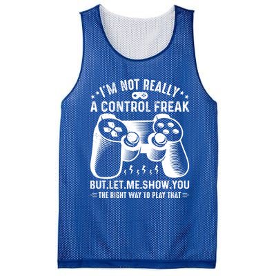 I'm Not Really A Control Freak Video Game Player Gamer Funny Gift Mesh Reversible Basketball Jersey Tank