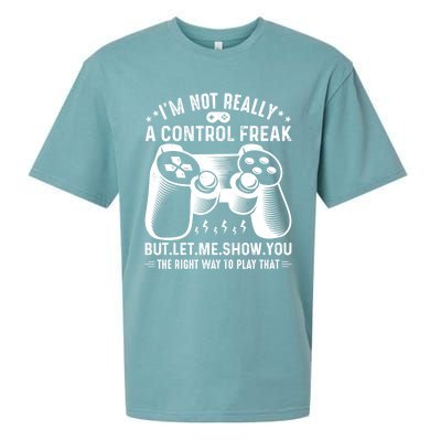 I'm Not Really A Control Freak Video Game Player Gamer Funny Gift Sueded Cloud Jersey T-Shirt