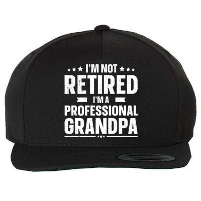 Im Not Retired Im A Professional Grandpa Dad Fathers Day Funny Gift Wool Snapback Cap