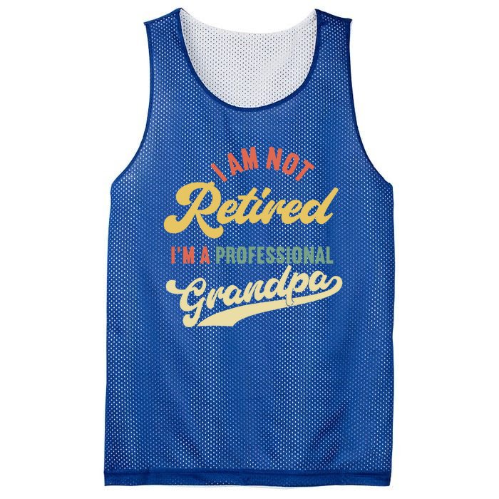 I'm Not Retired I'm A Professional Grandpa Gift Mesh Reversible Basketball Jersey Tank