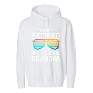 I'm Not Retired I'm A Professional Grandpa Tee With Glasses Gift Garment-Dyed Fleece Hoodie