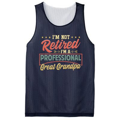 I'm Not Retired I'm A Professional Great Grandpa Fathers Day Gift Mesh Reversible Basketball Jersey Tank