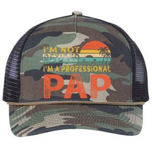 I'm Not Retired A Professional Pap Father's Day Retro Rope Trucker Hat Cap