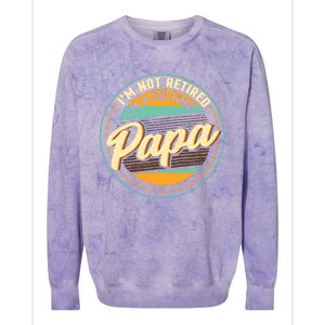 Im Not Retired Im A Full Time Papa Grandfather Grandpa Colorblast Crewneck Sweatshirt