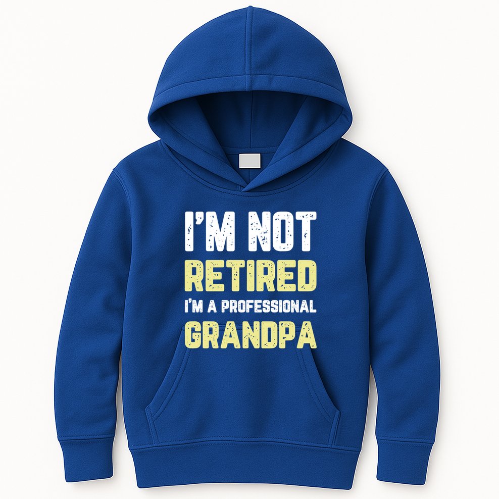 Im Not Retired Professional Grandpa Retiret Cool Funny Gift Kids Hoodie