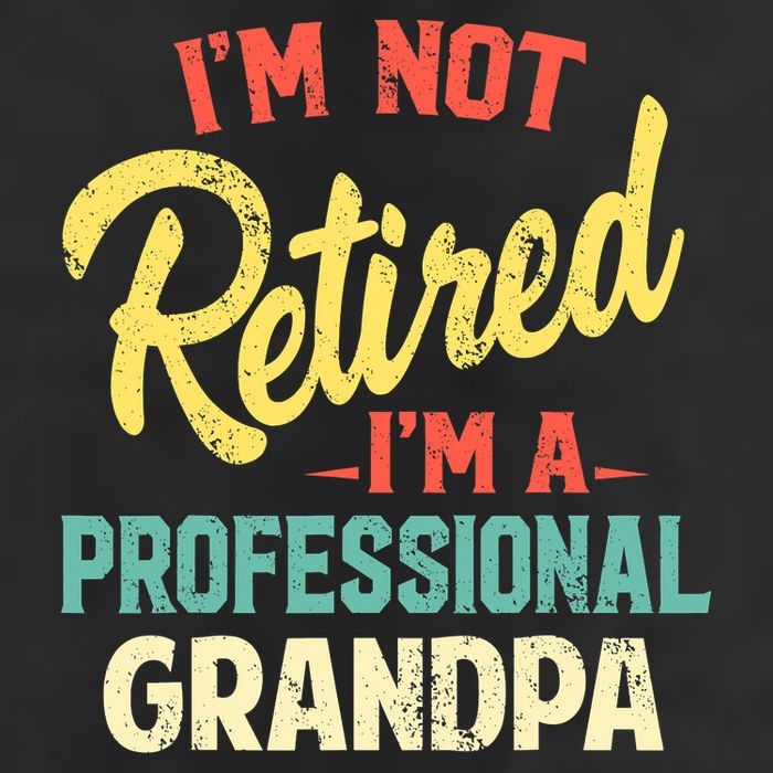 I'm Not Retired I'm A Professional Grandpa Funny  7 Panel Mesh Trucker Snapback Hat
