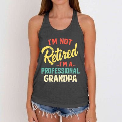 I'm Not Retired I'm A Professional Grandpa Funny  Women's Knotted Racerback Tank