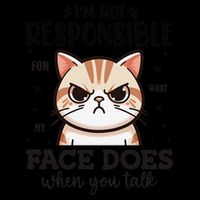 IM Not Responsible For What My Face Sarcasm Quote Cat Full-Length Apron With Pockets