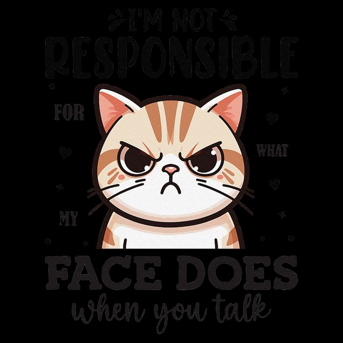 IM Not Responsible For What My Face Sarcasm Quote Cat Full-Length Apron With Pockets