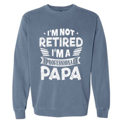 Im Not Retired A Professional Papa Father Day Gift Garment-Dyed Sweatshirt