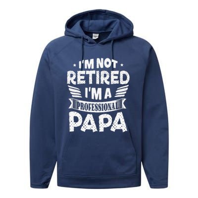 Im Not Retired A Professional Papa Father Day Gift Performance Fleece Hoodie