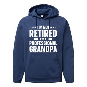 Im Not Retired Im A Professional Grandpa Cute Gift Father Day Gift Performance Fleece Hoodie