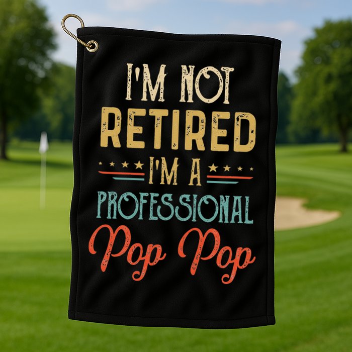 IM Not Retired A Professional Pop Pop Father Day Vintage Golf Towel