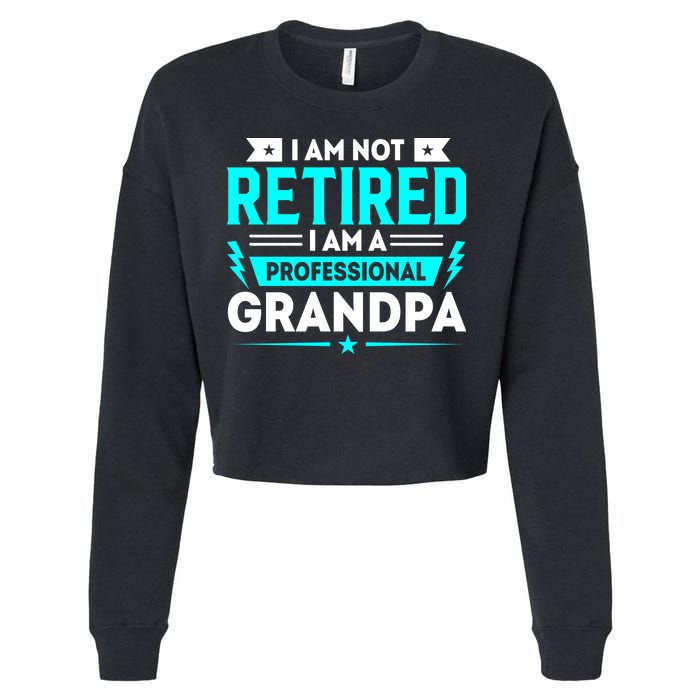 I'm Not Retired I'm A Professional Grandpa Cropped Pullover Crew