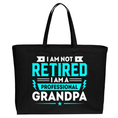 I'm Not Retired I'm A Professional Grandpa Cotton Canvas Jumbo Tote