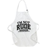 IM Not Rude Im Honest Snarky Sarcastic Funny Apron
