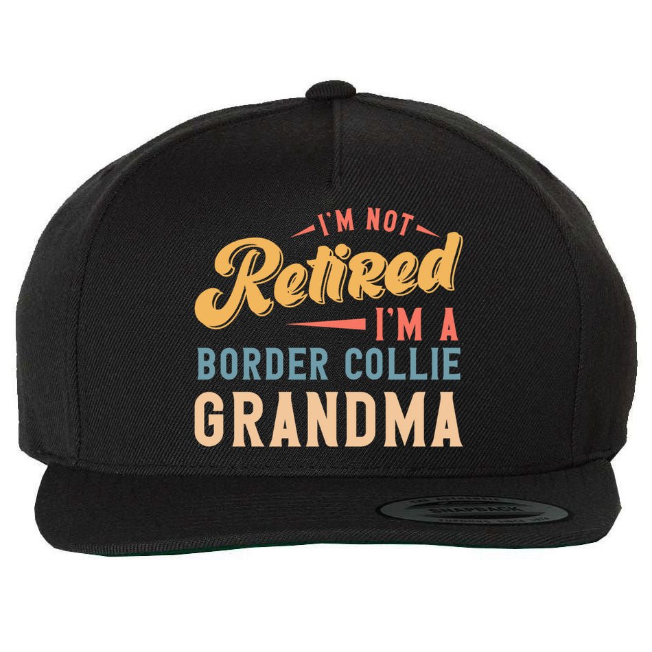 Im Not Retired Im A Border Collie Grandma Great Gift Wool Snapback Cap