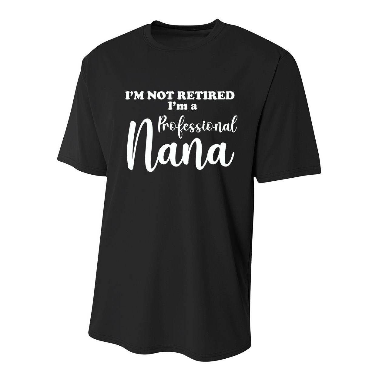 I'm Not Retired I'm A Professional Nana Valentine's Youth Performance Sprint T-Shirt