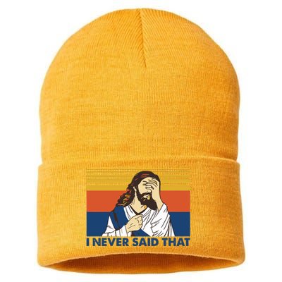 I Never Said That Funny Christian Church Jesus Music Funny Movie Cool Meme Sustainable Knit Beanie