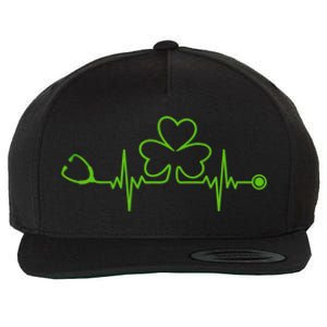 Irish Nurse St Patricks Day Shamrock Stethocsope Wo Wool Snapback Cap