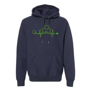 Irish Nurse St Patricks Day Shamrock Stethocsope Wo Premium Hoodie