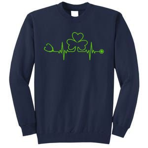 Irish Nurse St Patricks Day Shamrock Stethocsope Wo Tall Sweatshirt