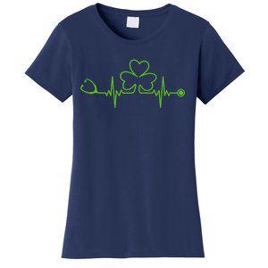 Irish Nurse St Patricks Day Shamrock Stethocsope Wo Women's T-Shirt