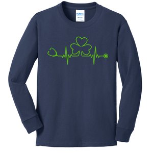 Irish Nurse St Patricks Day Shamrock Stethocsope Wo Kids Long Sleeve Shirt