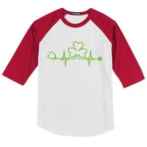 Irish Nurse St Patricks Day Shamrock Stethocsope Wo Kids Colorblock Raglan Jersey