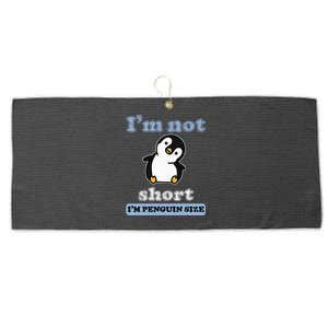 I’M Not Short I’M Penguin Size Funny Penguin Lover Fan Large Microfiber Waffle Golf Towel