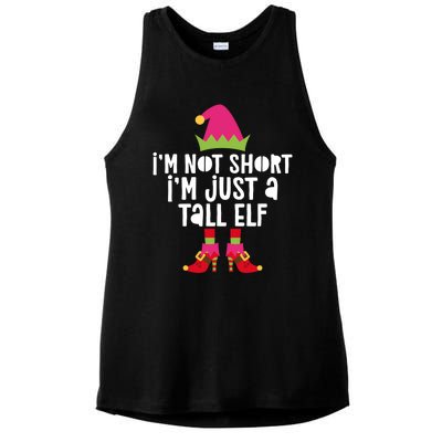 IM Not Short IM Just A Tall Elf Meaningful Gift Matching Christmas Meaningful Ladies PosiCharge Tri-Blend Wicking Tank