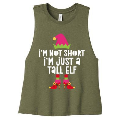 IM Not Short IM Just A Tall Elf Meaningful Gift Matching Christmas Meaningful Women's Racerback Cropped Tank