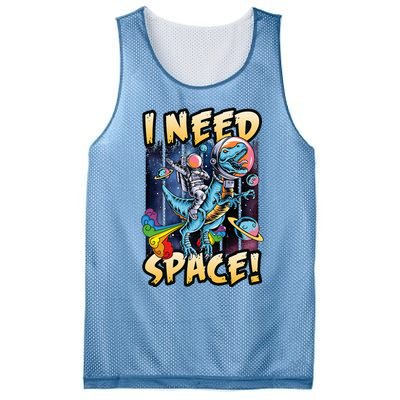 I Need Space Astronaut Riding A Blue Dinosaur In Space Mesh Reversible Basketball Jersey Tank