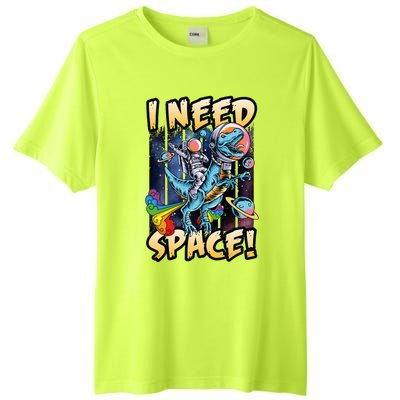 I Need Space Astronaut Riding A Blue Dinosaur In Space Tall Fusion ChromaSoft Performance T-Shirt