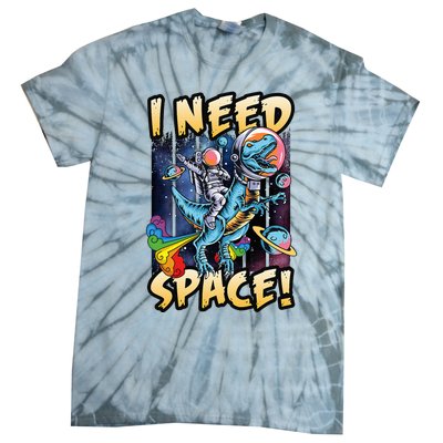 I Need Space Astronaut Riding A Blue Dinosaur In Space Tie-Dye T-Shirt